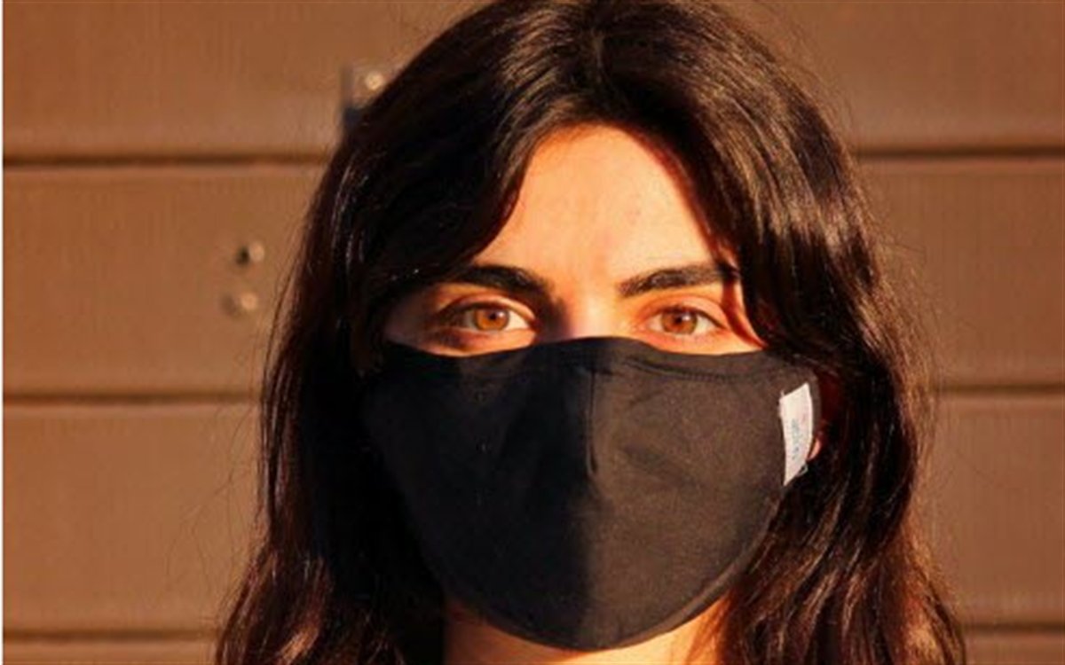 Matilde wearing a mask, 2020